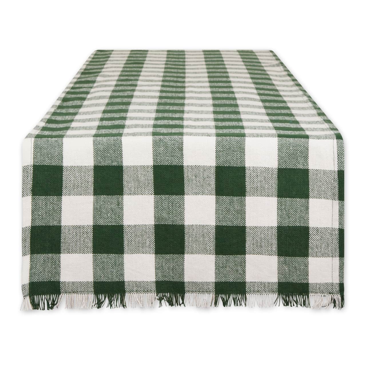 DII® 108" Heavyweight Check Fringed Table Runner